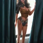 Boneca sexual feminina TPE de 158 cm, 5 pés e 2 polegadas, seios pequenos, corpo esbelto, cabelo preto, cabeça #A9