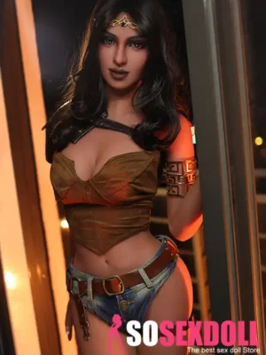 158cm 5ft2 TPE Luscious Curvy Body Black Hair Sex Doll A9 Head