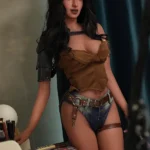 Boneca sexual feminina TPE de 158 cm, 5 pés e 2 polegadas, seios pequenos, corpo esbelto, cabelo preto, cabeça #A9