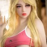 158cm 5ft2 TPE Busty Sculpted Body Blonde Hair Sex Doll #72 Head in Pink Top