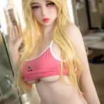 158cm 5ft2 TPE Busty Sculpted Body Blonde Hair Sex Doll #72 Head in Pink Top