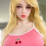 158cm 5ft2 TPE Busty Sculpted Body Blonde Hair Sex Doll #72 Head in Pink Top