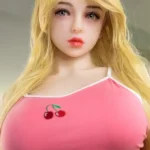 158cm 5ft2 TPE Busty Sculpted Body Blonde Hair Sex Doll #72 Head in Pink Top