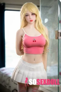158cm 5ft2 TPE Busty Sculpted Body Blonde Hair Sex Doll #72 Head in Pink Top