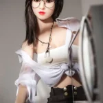 158cm 5ft2 TPE Round Bust Fleshy Body Black Hair Sex Doll 106 Head