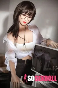 158cm 5ft2 TPE Round Bust Fleshy Body Black Hair Sex Doll 106 Head