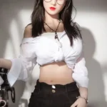 158cm 5ft2 TPE Round Bust Fleshy Body Black Hair Sex Doll 106 Head