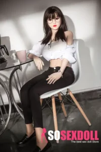 158cm 5ft2 TPE Round Bust Fleshy Body Black Hair Sex Doll 106 Head