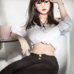 158cm 5ft2 TPE Round Bust Fleshy Body Black Hair Sex Doll 106 Head