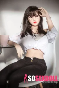 158cm 5ft2 TPE Round Bust Fleshy Body Black Hair Sex Doll 106 Head