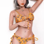 158cm 5ft2 TPE Small Chest Toned Figure Sex Doll 80 Head in Yellow Bikini