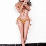 158cm 5ft2 TPE Small Chest Toned Figure Sex Doll 80 Head in Yellow Bikini