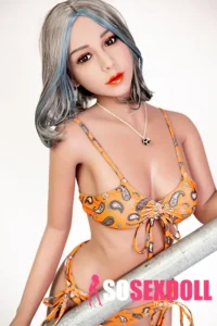 158cm 5ft2 TPE Small Chest Toned Figure Sex Doll 80 Head in Yellow Bikini