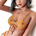 158cm 5ft2 TPE Small Chest Toned Figure Sex Doll 80 Head in Yellow Bikini