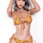 158cm 5ft2 TPE Small Chest Toned Figure Sex Doll 80 Head in Yellow Bikini