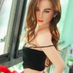 159cm 5ft2 TPE A Cup Petite Chests Blonde Hair Sex Doll With Sexy Lingerie