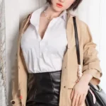 160cm 5ft2 Black Leather Bodycon Skirt Sex Dolls Love Dolls Cheap Sex Toys