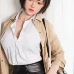 160cm 5ft2 Black Leather Bodycon Skirt Sex Dolls Love Dolls Cheap Sex Toys