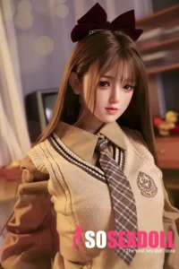 160cm 5ft2 Brown Hair Bow Hairpin Sex Dolls Love Dolls Cheap Sex Toys