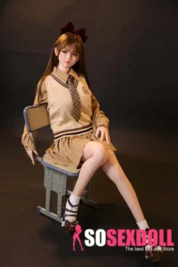 160cm 5ft2 Brown Hair Bow Hairpin Sex Dolls Love Dolls Cheap Sex Toys