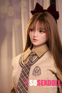 160cm 5ft2 Brown Hair Bow Hairpin Sex Dolls Love Dolls Cheap Sex Toys
