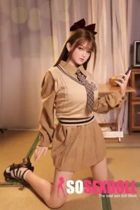 160cm 5ft2 Brown Hair Bow Hairpin Sex Dolls Love Dolls Cheap Sex Toys
