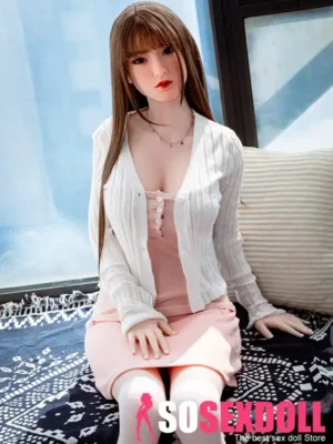 160cm 5ft2 Brown Hair Pink Dress Sex Dolls D Cup In Stock (US Only)