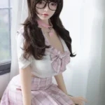 160cm 5ft2 Brown Hair Pink Plaid Skirt Sex Dolls High Quality Sex Dolls