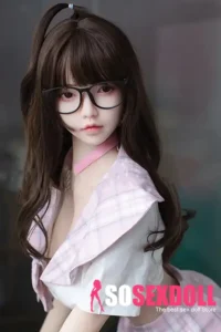 160cm 5ft2 Brown Hair Pink Plaid Skirt Sex Dolls High Quality Sex Dolls