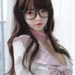 160cm 5ft2 Brown Hair Pink Plaid Skirt Sex Dolls High Quality Sex Dolls