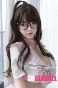 160cm 5ft2 Brown Hair Pink Plaid Skirt Sex Dolls High Quality Sex Dolls