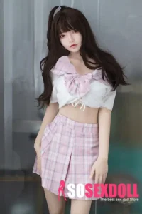 160cm 5ft2 Brown Hair Pink Plaid Skirt Sex Dolls High Quality Sex Dolls
