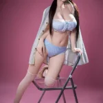 160cm 5ft2 Brown Straight Hair Pure Slim Sex Dolls Silicone Sex Dolls Partners