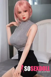 160cm 5ft2 Pink Hair Black Skirt Sex Dolls Full Body Silicone Sex Dolls