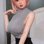 160cm 5ft2 Pink Hair Black Skirt Sex Dolls Full Body Silicone Sex Dolls