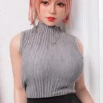 160cm 5ft2 Pink Hair Black Skirt Sex Dolls Full Body Silicone Sex Dolls