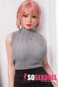 160cm 5ft2 Pink Hair Black Skirt Sex Dolls Full Body Silicone Sex Dolls