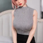 160cm 5ft2 Pink Hair Black Skirt Sex Dolls Full Body Silicone Sex Dolls