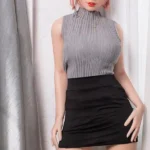 160cm 5ft2 Pink Hair Black Skirt Sex Dolls Full Body Silicone Sex Dolls