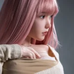 160cm 5ft2 Pink Straight Hair Slim Sex Dolls Fantasy Sex Dolls Silicone Sex Toys