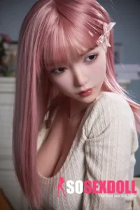 160cm 5ft2 Pink Straight Hair Slim Sex Dolls Fantasy Sex Dolls Silicone Sex Toys