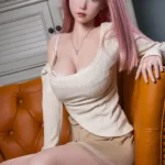 160cm 5ft2 Pink Straight Hair Slim Sex Dolls Fantasy Sex Dolls Silicone Sex Toys