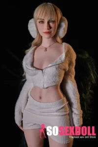 160cm 5ft2 Silicone A Cup Petite Chests Blonde Curls Sex Doll