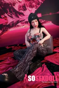 160cm 5ft2 Silicone A Cup Small Chests Black Hair Sex Doll