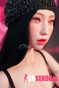 160cm 5ft2 Silicone A Cup Small Chests Black Hair Sex Doll