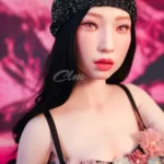 160cm 5ft2 Silicone A Cup Small Chests Black Hair Sex Doll