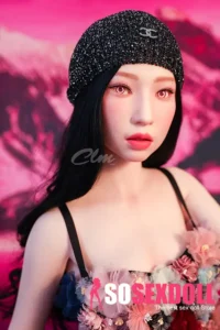 160cm 5ft2 Silicone A Cup Small Chests Black Hair Sex Doll