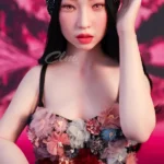 160cm 5ft2 Silicone A Cup Small Chests Black Hair Sex Doll