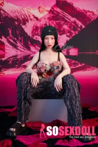 160cm 5ft2 Silicone A Cup Small Chests Black Hair Sex Doll