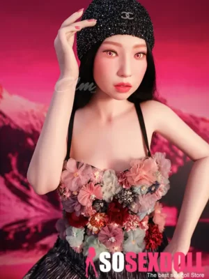 160cm 5ft2 Silicone A Cup Small Chests Black Hair Sex Doll